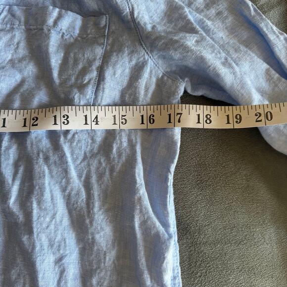 C&C California 100% Linen Shirt Dress Light Blue Size Small - Picture 5 of 7